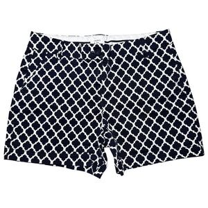 Crown & Ivy Women’s 6 Navy & White Cotton Stretch Shorts Preppy Coastal Summer